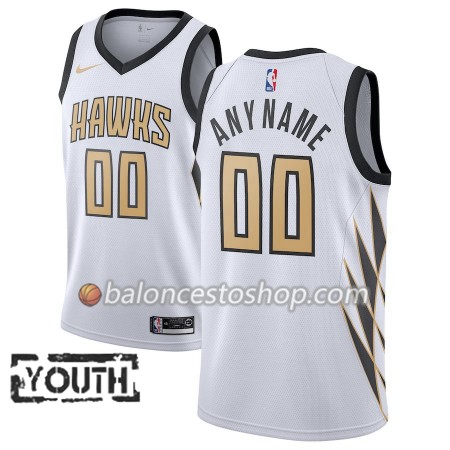 Camiseta Niños NBA Atlanta Hawks Personalizadas 2018-19 Nike City Edition Blanco Swingman